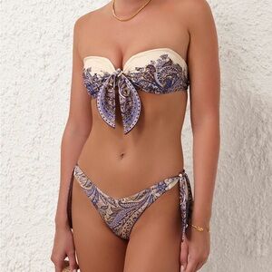 Paisley Print Bandeau Bikini